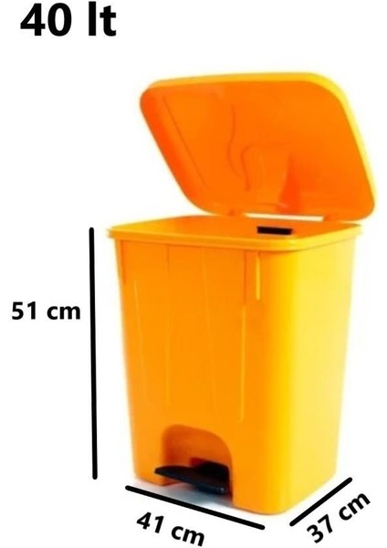 SY-4255 40 Lt Köşeli Pedallı Plastik Çöp Kovası (Iç Kovasız) fiyatları