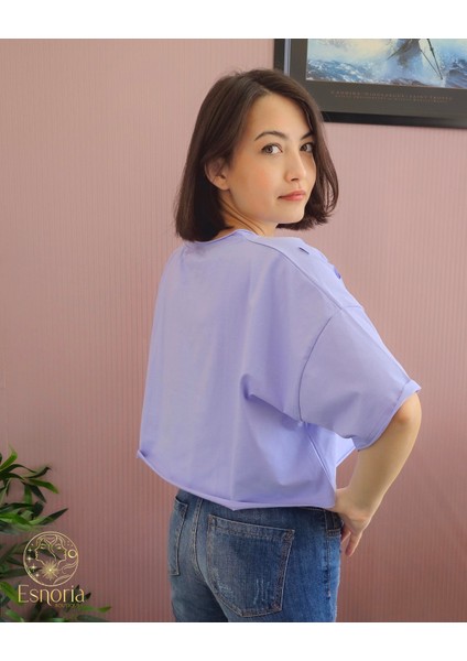 Today Baskılı Tişört Lila modelleri