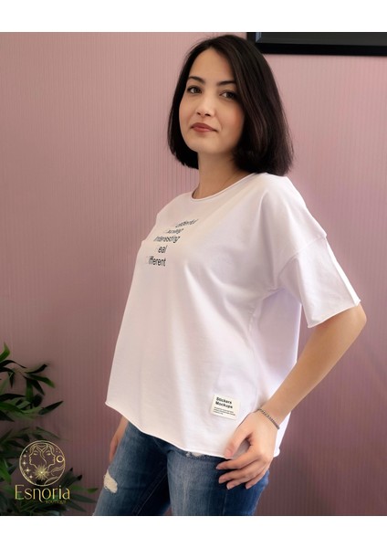 Wonderful Baskılı Tişört Beyaz modelleri