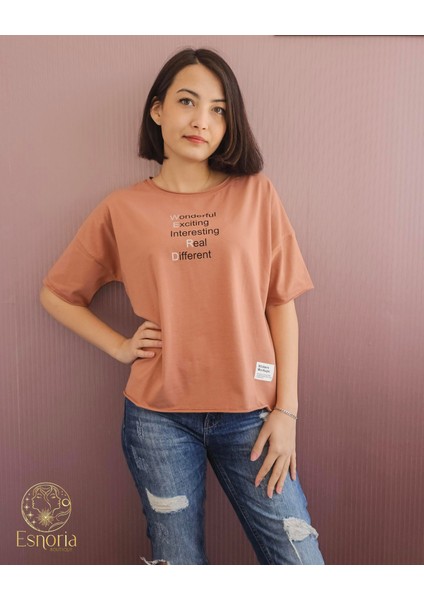 Wonderful Baskılı Tişört Mocha