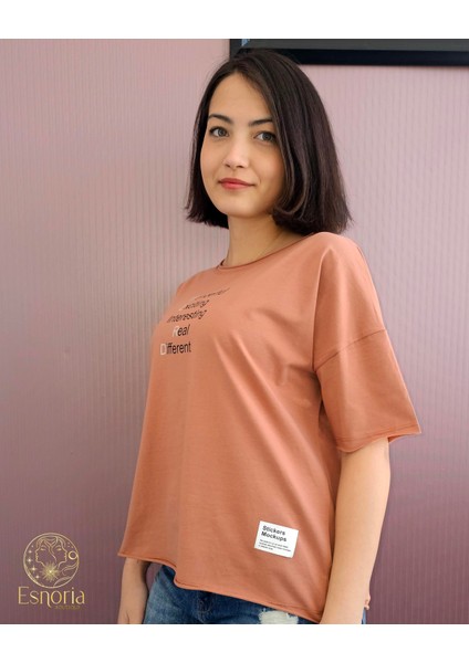 Wonderful Baskılı Tişört Mocha modelleri