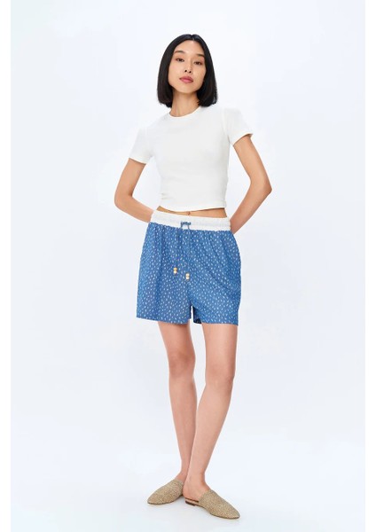 Kısa Kollu Basic Crop Tişört Beyaz