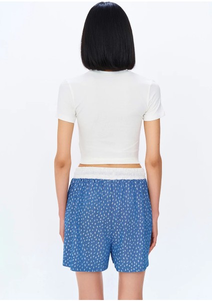 Kısa Kollu Basic Crop Tişört Beyaz fırsatları