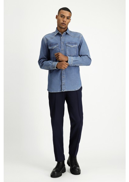 Uzun Kol Regular Fit Denim Gömlek fiyatları