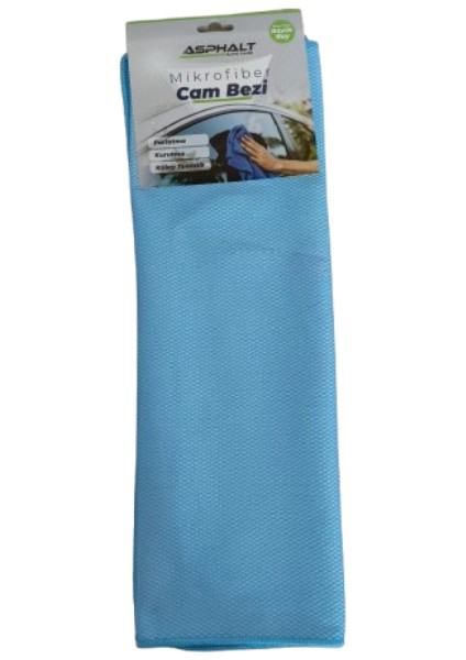 mavi Baklava Desenli Mikrofiber Cam Bezi