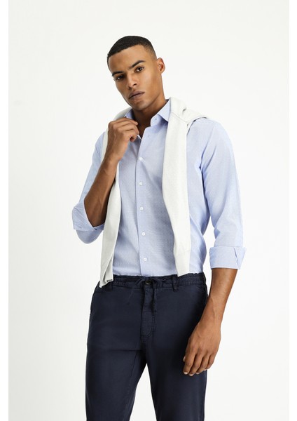 Uzun Kol Slim Fit Dar Kesim Desenli Klasik Pamuklu Kolay Ütülenebilir Gömlek fiyatları