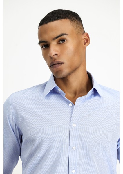 Uzun Kol Slim Fit Dar Kesim Desenli Klasik Pamuklu Kolay Ütülenebilir Gömlek modelleri