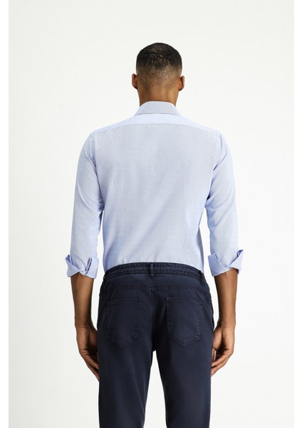 Uzun Kol Slim Fit Dar Kesim Desenli Klasik Pamuklu Kolay Ütülenebilir Gömlek fırsatları