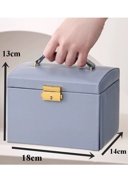 Mk-27 Premium Seri Mücevher Takı Kutusu - Bilezik Yüzük Takı Altın Kutusu - Mücevher Saklama Kutusu Gök Mavisi Renk fiyatları