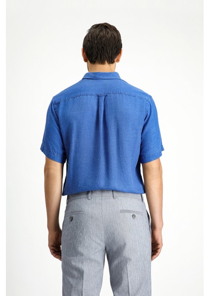 Kısa Kol Regular Fit Spor Düğmeli Yaka Denim Görünümlü Gömlek indirimleri