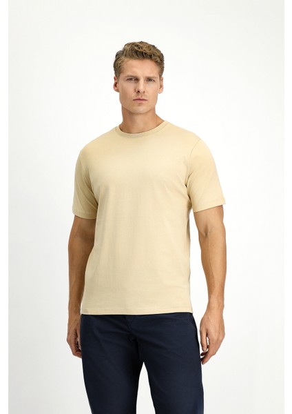 Bisiklet Yaka Slim Fit Dar Kesim Süprem Pamuk Tişört