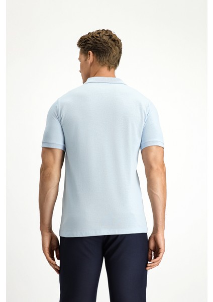 Polo Yaka Slim Fit Dar Kesim Nakışlı Pamuk Tişört fırsatları