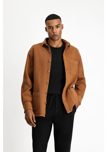 Uzun Kol Oversize Desenli Shacket Pamuk Gömlek / Mont fiyatları