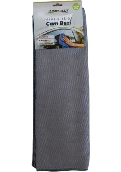 Gri Baklava Desenli Mikrofiber Cam Bezi
