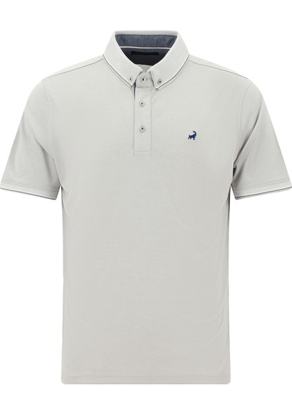 Regular Fit Desenli Nakışlı Pamuklu Polo Yaka Tişört