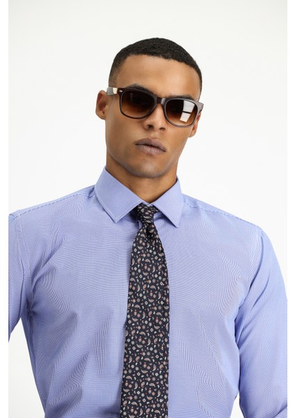 Uzun Kol Slim Fit Dar Kesim Klasik Desenli Pamuklu Kolay Ütülenebilir Gömlek modelleri