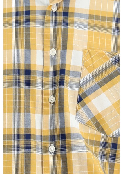 Kısa Kol Regular Fit Ekose Spor Düğmeli Yaka Pamuk Gömlek indirimleri