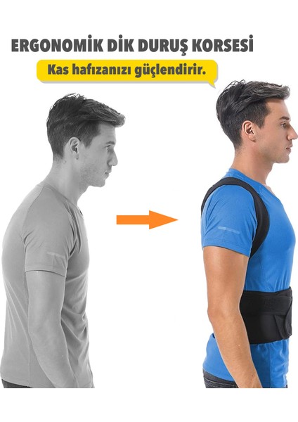 Dik Duruş Korsesi Çift Balenli Sırt Korsesi Medikal Bel Korsesi Dik Durma Korsesi Siyah modelleri