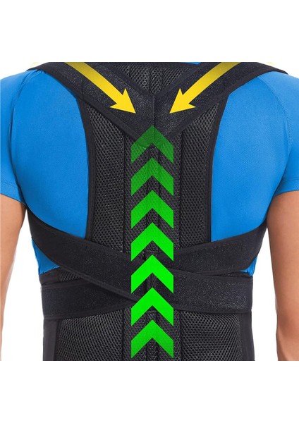 Dik Duruş Korsesi Çift Balenli Sırt Korsesi Medikal Bel Korsesi Dik Durma Korsesi Siyah