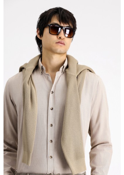 Uzun Kol Regular Fit Spor Pamuk Düğmeli Yaka Oxford Gömlek modelleri