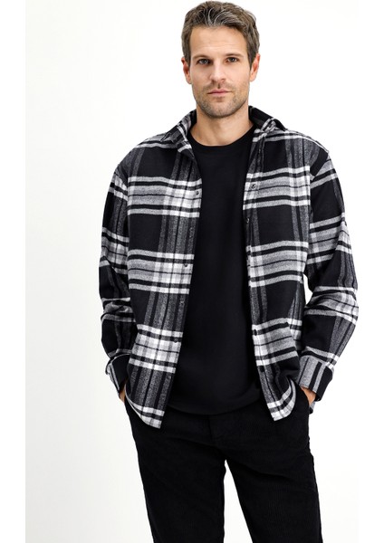 Uzun Kol Oversize Ekose Shacket Oduncu Pamuklu Gömlek / Mont fiyatları