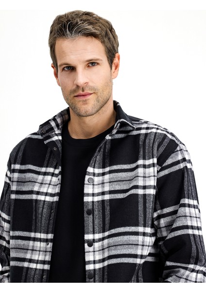 Uzun Kol Oversize Ekose Shacket Oduncu Pamuklu Gömlek / Mont modelleri