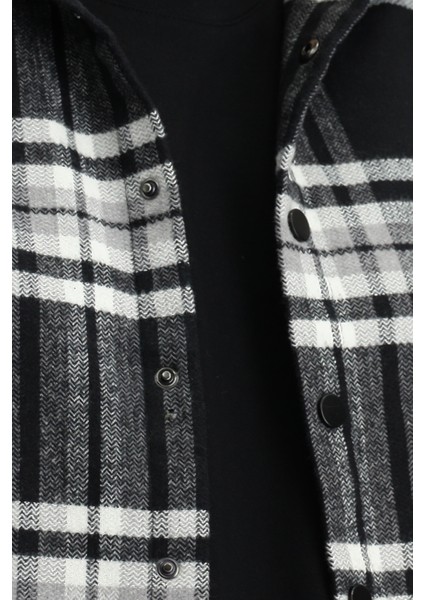 Uzun Kol Oversize Ekose Shacket Oduncu Pamuklu Gömlek / Mont indirimleri