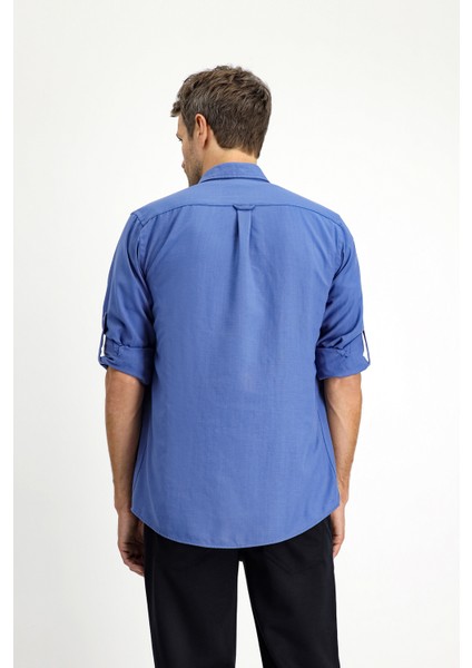 Uzun Kol Regular Fit Spor Düğmeli Yaka Gömlek fırsatları