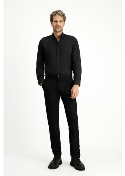 Uzun Kol Slim Fit Düğmeli Yaka Oxford Pamuklu Kolay Ütülenebilir Gömlek fiyatları