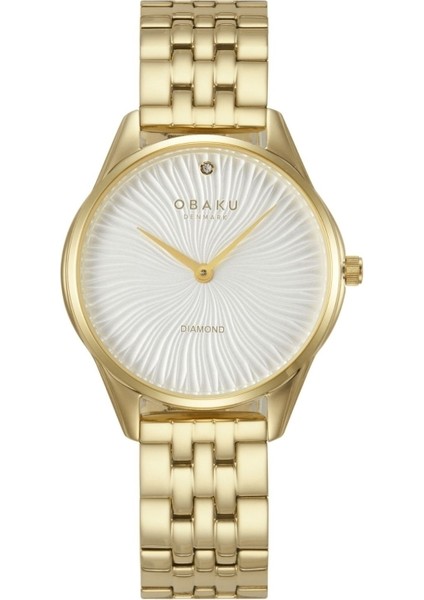 V297LXGISG Quartz Çelik Altın Rengi Beyaz Kadran 32 mm Kadın Kol Saati