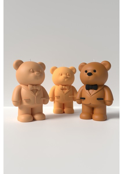 Damat Ayıcık Mum Silikon Kalıp - Ayıcık Mum Kalıbı, Süsülü Ayıcık Mum Kalıbı 9 x 6 cm fiyatları