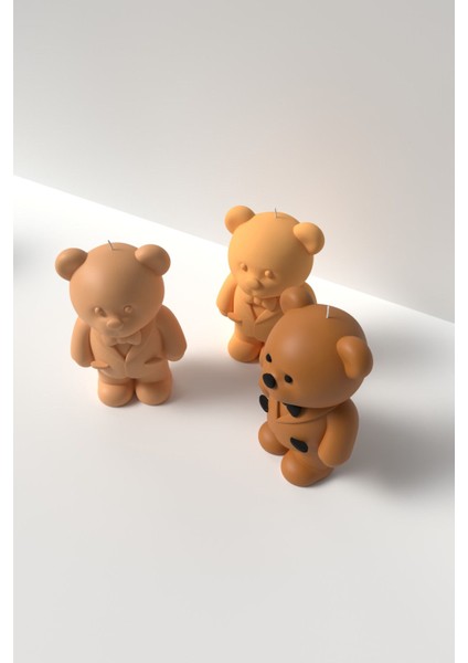 Damat Ayıcık Mum Silikon Kalıp - Ayıcık Mum Kalıbı, Süsülü Ayıcık Mum Kalıbı 9 x 6 cm fırsatları