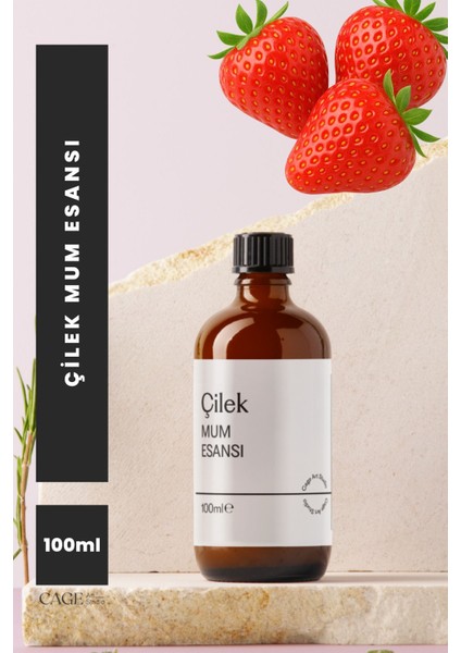 Çilek Mum Esansı 100 Ml, Yüksek Kalite Mum Esansı, Mum Koku Esansı, Soya Wax Esansı