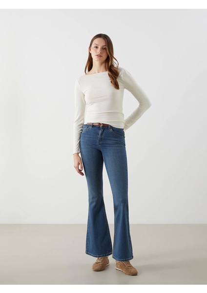 Lcw Jeans Indigo Mars Flare Kadın Jean Pantolon