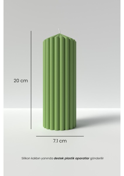 Büyük Boy Sütün Mum Silikon Kalıp - Silindir Sütün Mum Kalıbı, Büyük Boy Sütün Mum Kalıbı 20 x 7 cm modelleri