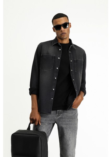 Uzun Kol Regular Fit Denim Pamuk Gömlek fiyatları