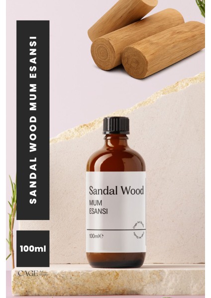 Sandal Wood Mum Esansı 100 Ml, Yüksek Kalite Mum Esansı, Mum Koku Esansı, Soya Wax Esansı