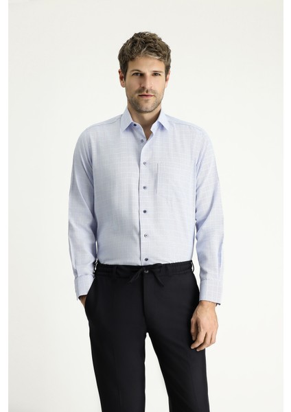 Uzun Kol Regular Fit Non Iron Ekose Pamuklu Gömlek