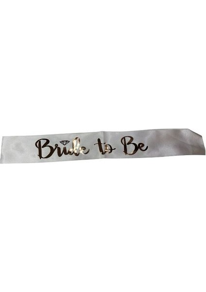 Bride To Be Rose Gold Varaklı Beyaz Vücut Bandı 10CM