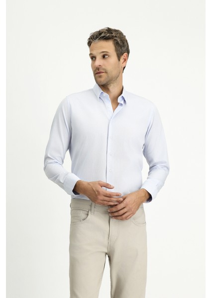 Uzun Kol Slim Fit Dar Kesim Non Iron Klasik Desenli Pamuklu Gömlek modelleri