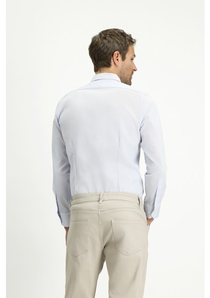 Uzun Kol Slim Fit Dar Kesim Non Iron Klasik Desenli Pamuklu Gömlek fırsatları