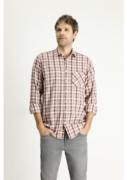 Uzun Kol Regular Fit Ekose Pamuk Gömlek modelleri