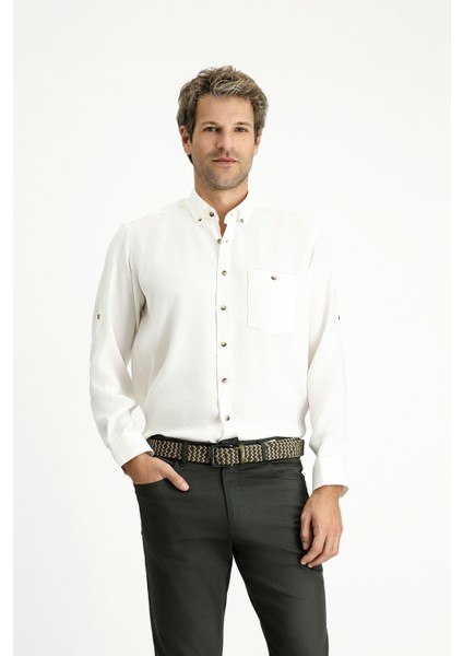 Uzun Kol Regular Fit Düğmeli Yaka Spor Gömlek modelleri