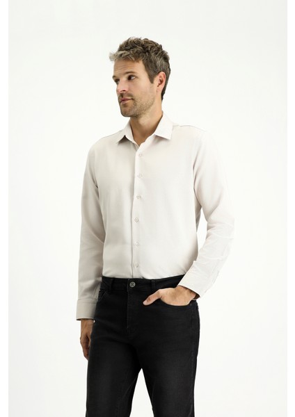 Uzun Kol Slim Fit Klasik Yaka Oxford Pamuklu Kolay Ütülenebilir Gömlek