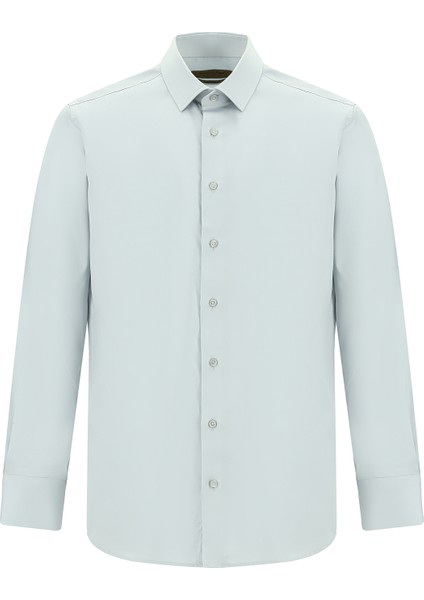 Uzun Kol Slim Fit Dar Kesim Klasik Non Iron Saten Pamuk Gömlek