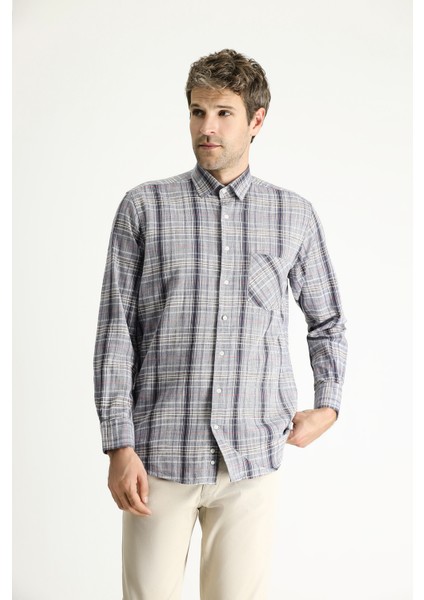 Uzun Kol Regular Fit Ekose Pamuk Gömlek modelleri