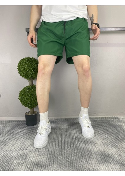 Regular Fit Kısa Boy Cepli File Astarlı Beli Bağcıklı Düz Hafif Kumaş Deniz Şortu modelleri