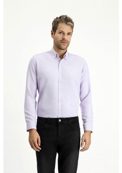 Uzun Kol Slim Fit Düğmeli Yaka Oxford Pamuklu Kolay Ütülenebilir Gömlek modelleri