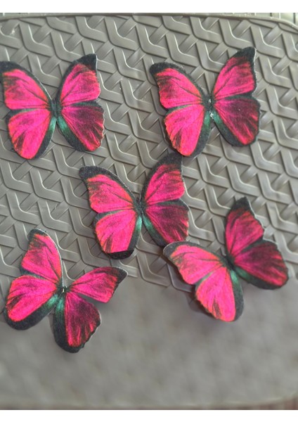 7x5 cm 5 Li Pembe Kelebek Arma Dikiş Aplike modelleri