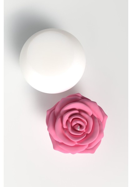 Gül Mum Silikon Kalıp - Rose Kalıp, Orta Boy Gül, Şakayık Şeklinde Mum Kalıbı 7 x 8.2 cm